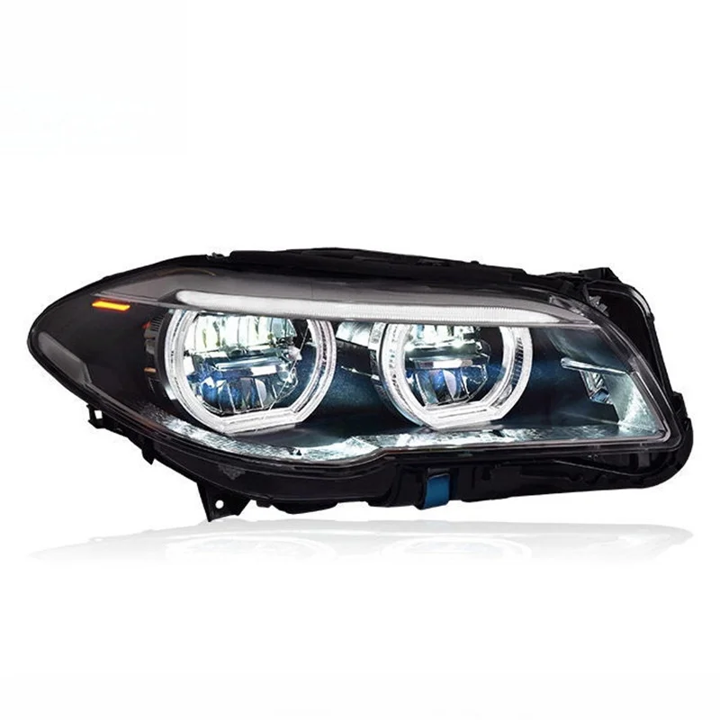 أضواء LED لسيارات BMW 5 Series F10 F18 11-17 مجموعة المصابيح الأمامية تعديل عيون الملاك LED أضواء النهار الجري بدوره إشارة قطع غيار السيارات
