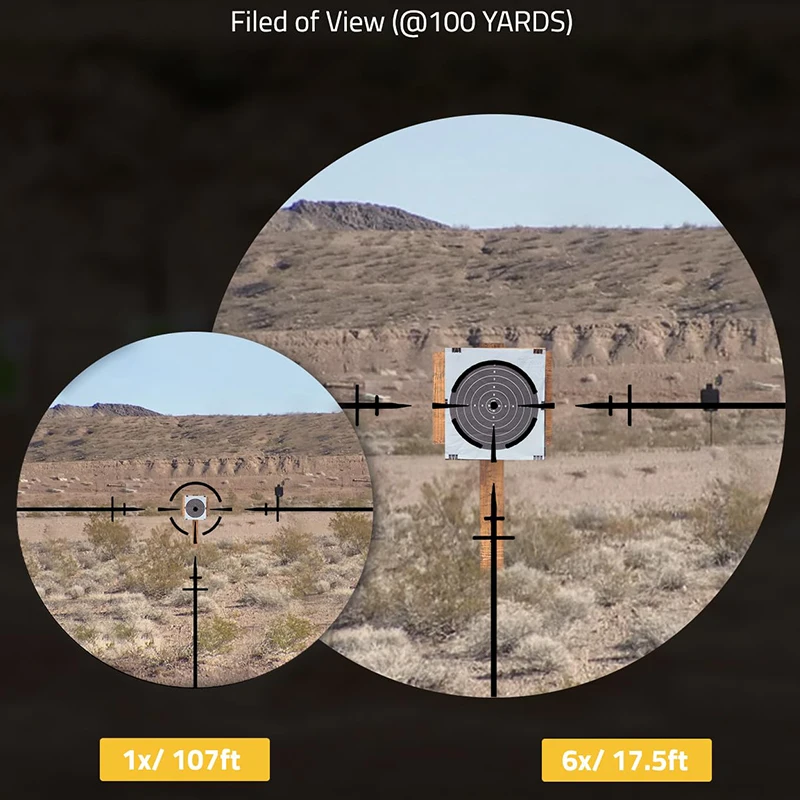 CVLIFE EagleFeather 1-6x24 LPVO Visor de rifle con montaje en voladizo de 30 mm 5 niveles Retícula de iluminación roja y verde Visores de segundo plano focal con reinicio cero