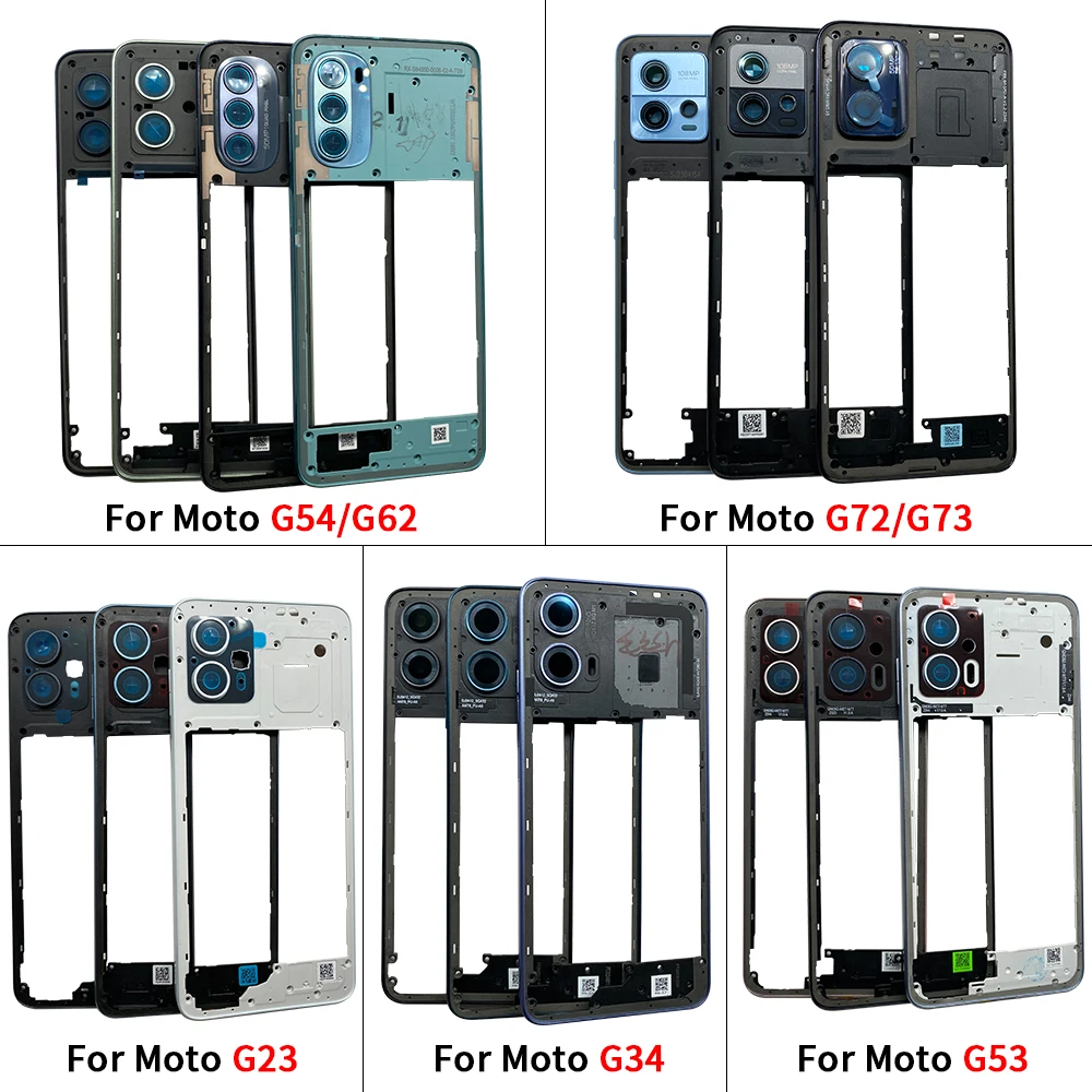 NEW Back Cover Middle Frame Holder Housing For Moto G04 G23 G34 G53 G54 G62 G72 G73 Middle Frame Repair and Replacement Parts image 3