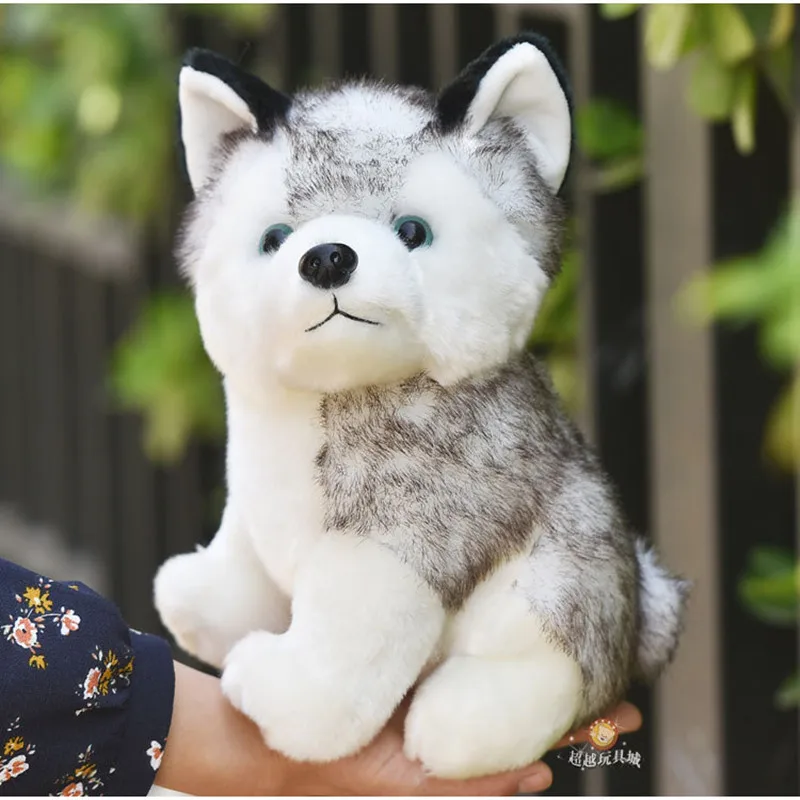 귀여운 강아지 봉제 인형, 귀여운 시뮬레이션 허스키 강아지 봉제 인형, 어린이 아기 장난감 봉제 허스키 인형, 10 cm, 20cm