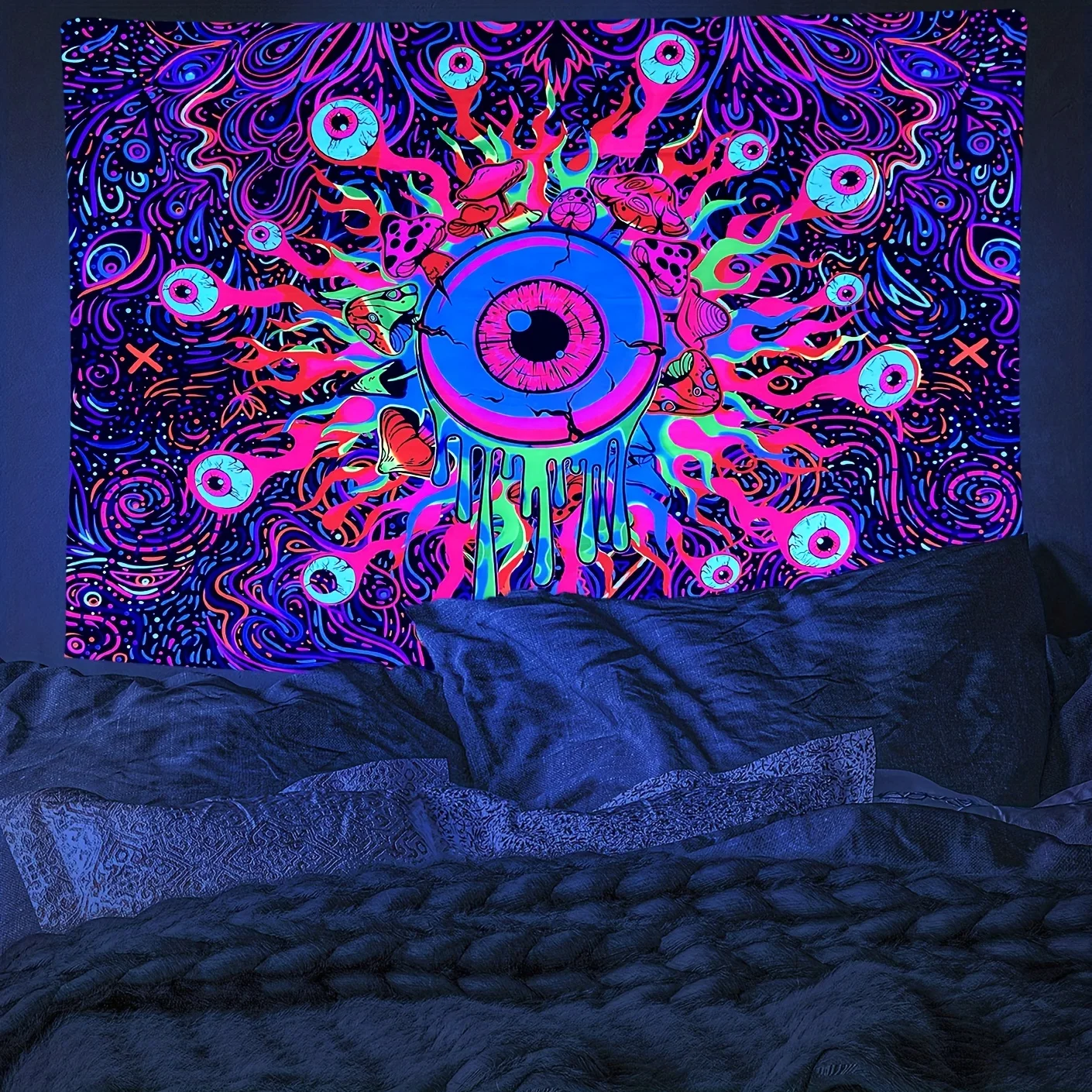 VIKAMA Psychedelic Eyeball Tapestry Bedroom Dormitory Wall Decoration Abstract Art Hanging Cloth Room Decoration