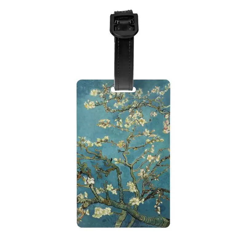 Vincent Van Gogh Almond Blossom Luggage Tag for Suitcase Privacy Protection Baggage Tag Travel Bag Labels Suitcase with Strap