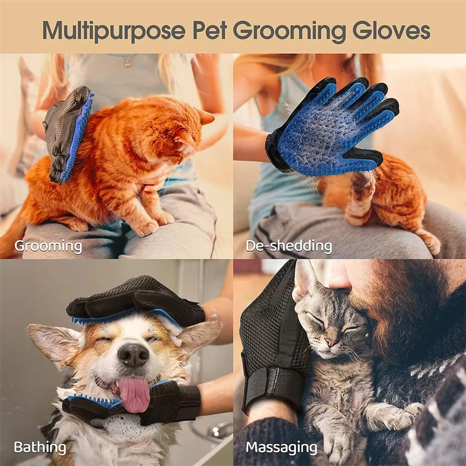 Hunde- und Katzenhaarentfernungs-Handschuhe Haustier-Schönheits-Reinigungsbürste Langlebige Praktische Katzen-/Hunde-Massagehandschuhe Haustierhaarentfernungs-Werkzeuge – Detail 13