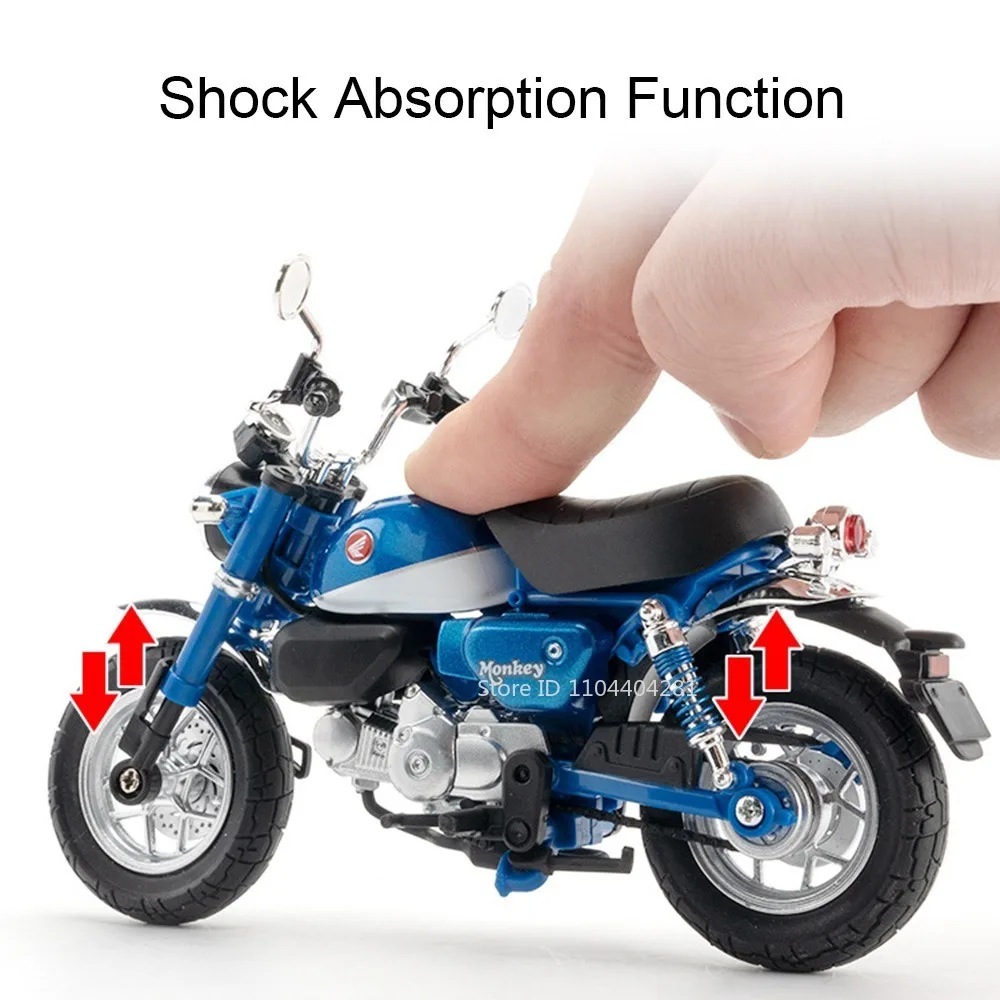 1:12 Honda Monkey CBR1000 Motorrad Modell Diecast Legierung Auto Spielzeug Vorderrad Lenkung Stoßdämpfung Funktion Fahrzeug Kind Geschenk – Detail 8
