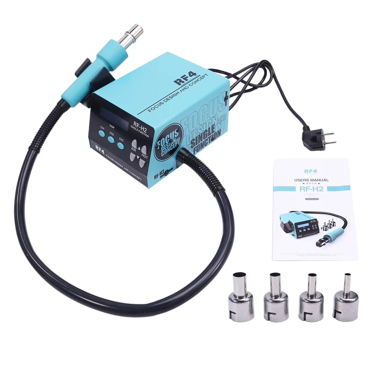 RF-H2 1000W Fast Desoldering Hot Air Tool Soldering Station Digital Intelligent BGA Rework Station to PCB Chip EU Plug