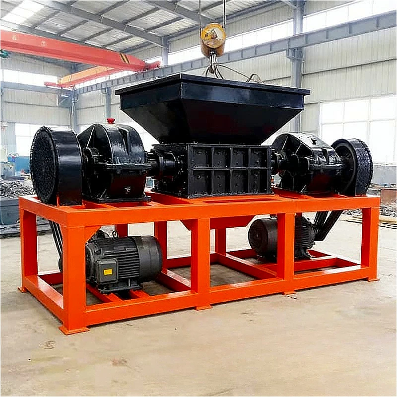 Industrial Shredder Double Shaft Rubber Recycling Machine Whole Truck Tires Steel Belt Separation Crumb Rubber Production Custom
