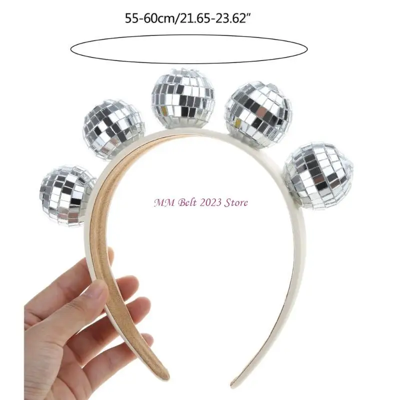 49ME ديسكو الكرة عقال للحفلات الجدة كرنفال Hairhoop الترتر غطاء الرأس للنساء الفتيات الزفاف دش مهرجان اكسسوارات #6