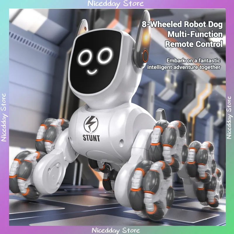 JJRC new eight-round intelligent stunt mechanical dog gesture induction remote control robot dog children's electric toy gift