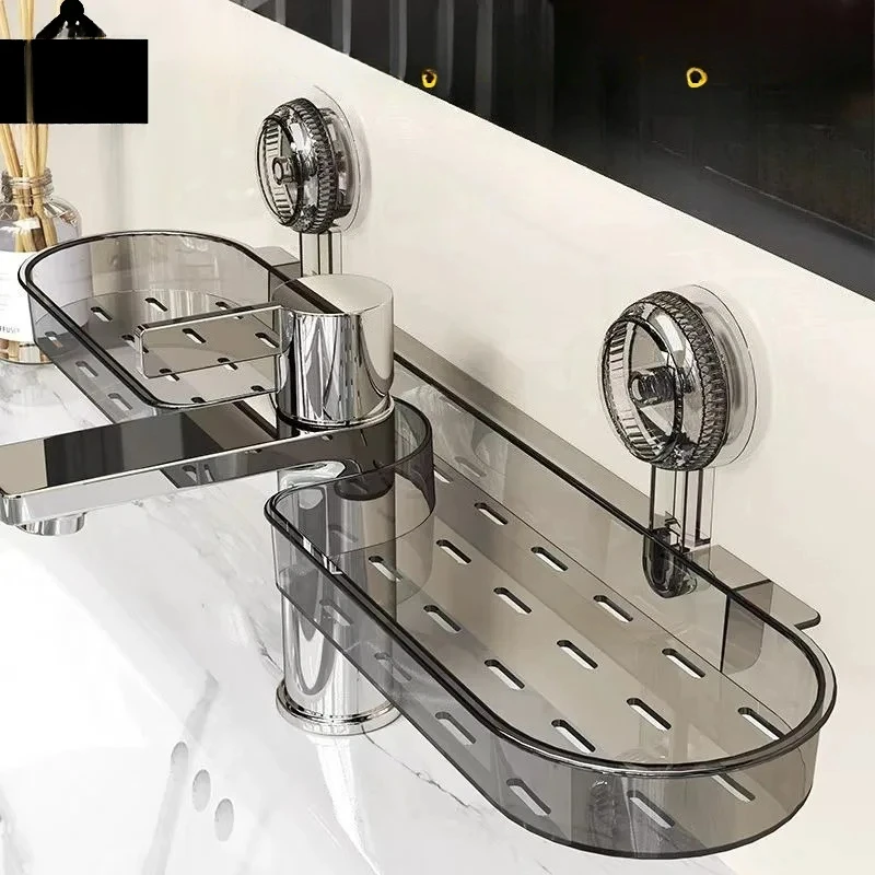

Household Suction Cup Sink Shelf Without Drilling Wall-Mounted Drain Organizer Faucet Universal Models