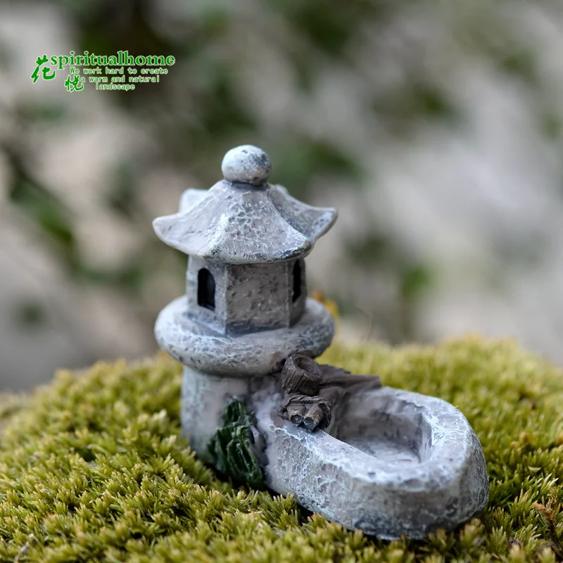 3/PCS   DIY Moss Landscape Kit, Succulent & Doll Figurine Decor, Miniature Waterfall Tower