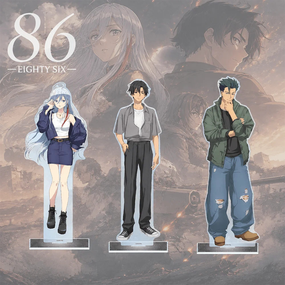 86 Eighty Six Vladilena Milize 15cm Acrylic Stand Keychain Casual Denim Streetwear Ver Tabletop Ornament Desk Room Decor Gift