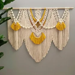 Hand Knotted Macrame TapestryHang acrame Boho Tapestry Detailed Woven Wall Hanging Home Decor Gifts