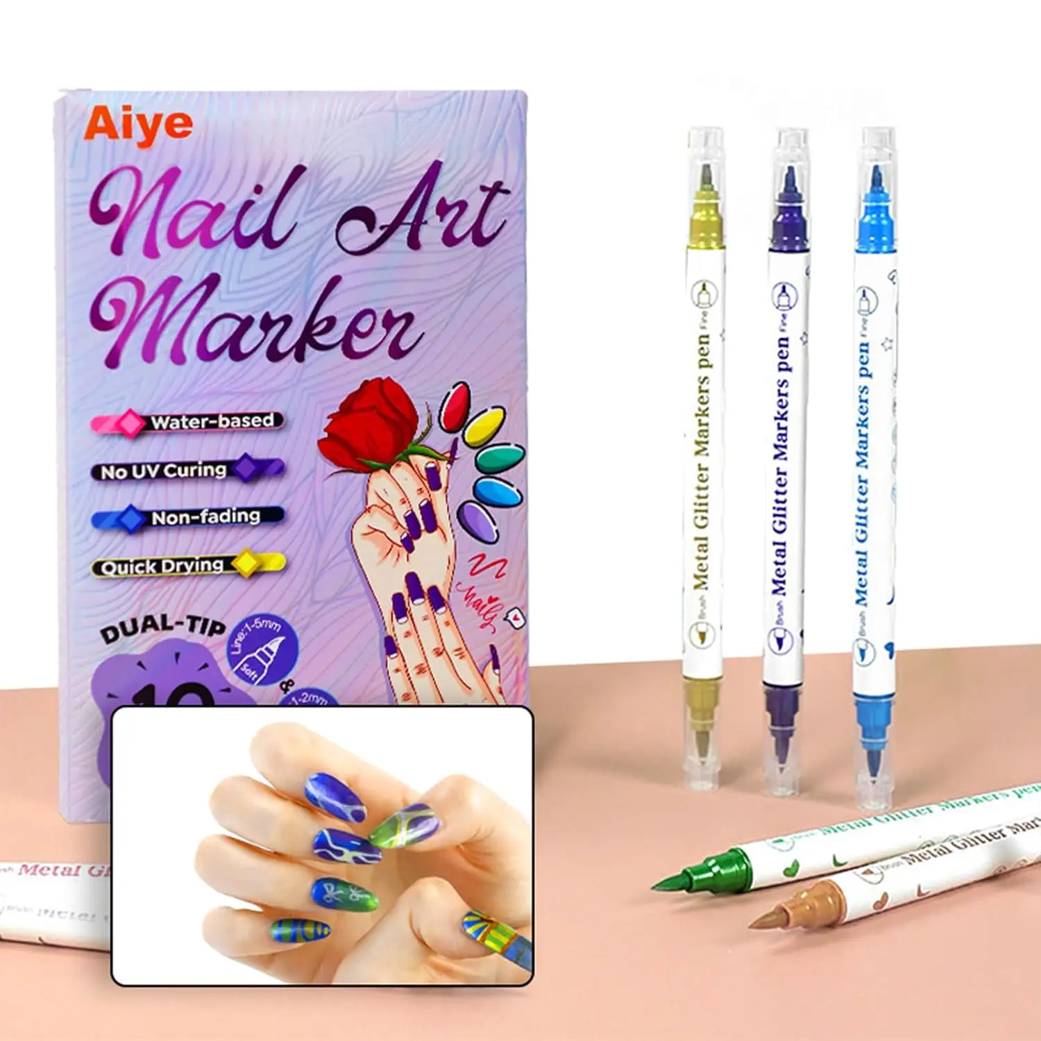 

10PCS DIY Nail Art Graffiti Pen Nail Polish Pens Drawing Painting Point Liner Acrylic Painted Pen Waterproof Quick-drying
