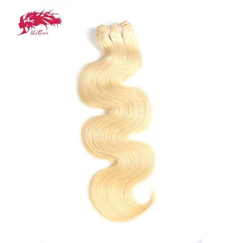 

Волосы Ali Queen, 1 шт., пучки человеческих волос, объемная волна, необработанные человеческие волосы 613, блондинка, бразильские необработанные человеческие волосы, плетение 8-38 дюймов