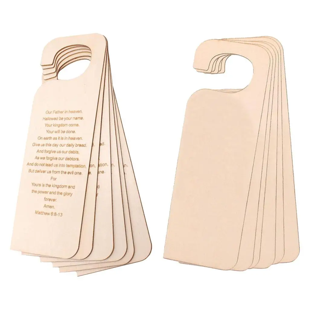 DIY Craft Unfinished Wooden Door Knob Hanger Hanging Sign Tags for House Office Restaurant Room