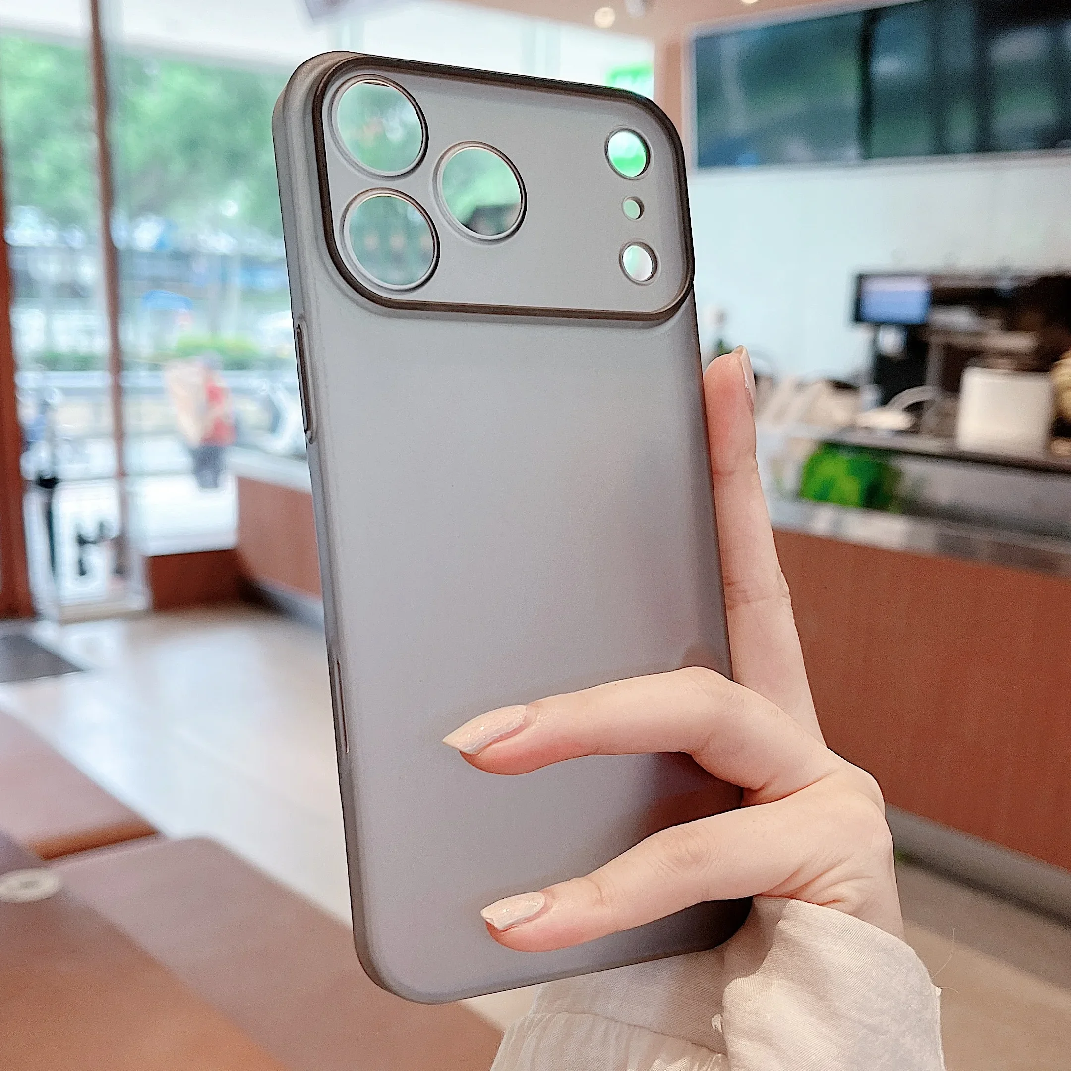 Ultraleichte, durchscheinende, matte Originalhülle für iPhone Air 17, 16, 15, 14, 13, ProMax, Kameraobjektiv, schützt, stoßfest, PC-Kunststoff