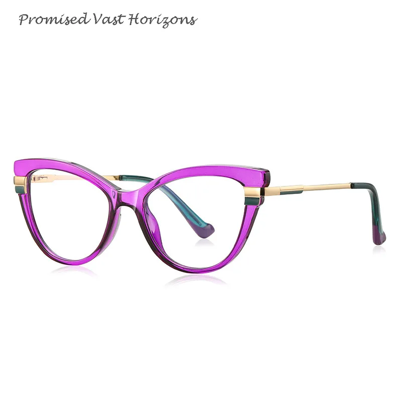 

Anti Blue Light Eyeglass Frame Original European American British Style Stock TR90 Purple Spring Hinge Optical Eyeglass Frame