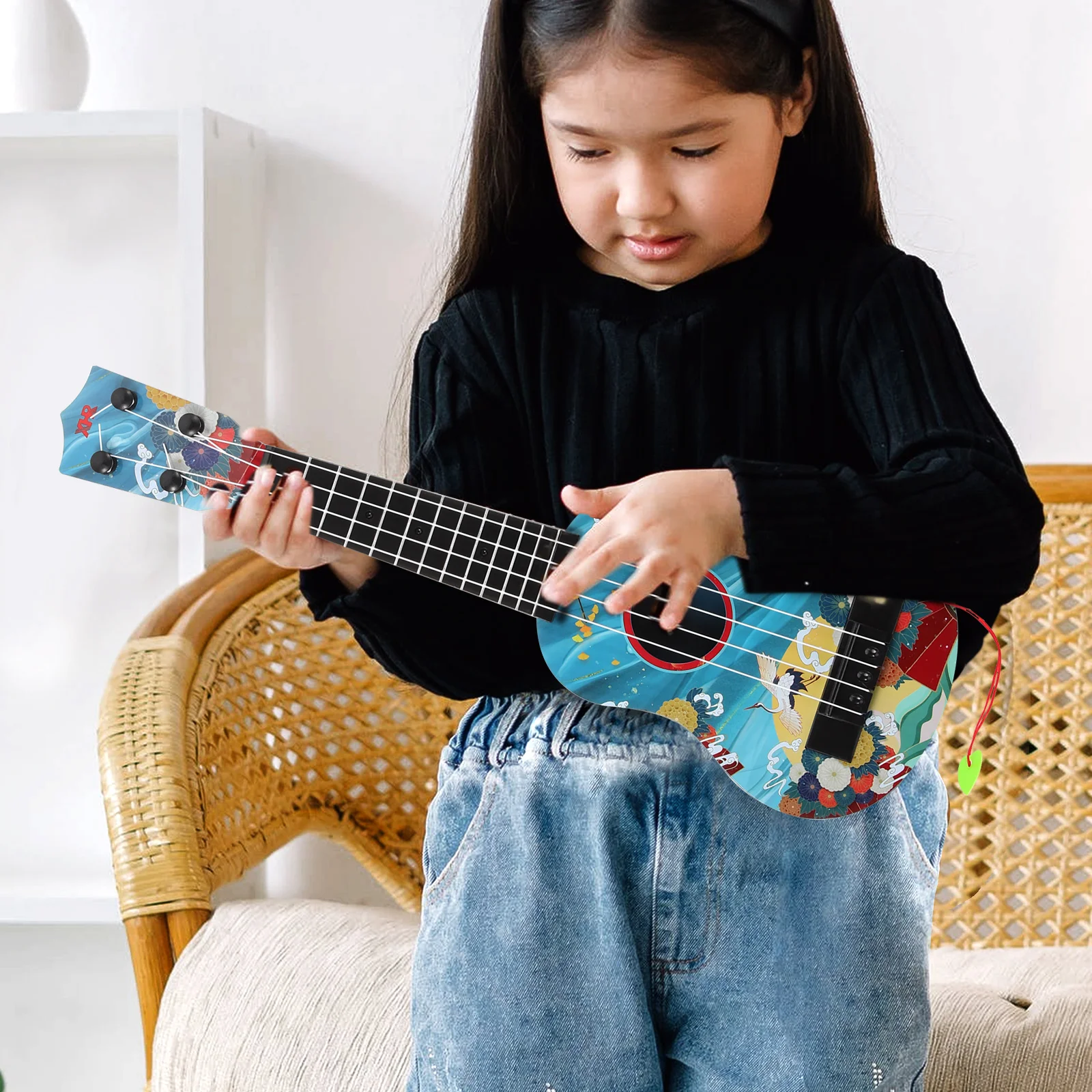 

21 Inches Guitar Kids Guitar Acoustic Beginner Instrument Ukulele For Beginner Child Safe Lightweight Stability Sound