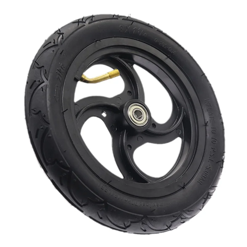 8 Inch Anti-skid Shock Wheel Tyre 8x1 1/4 (200x45) Inner Tube Outer Tire with Alloy Hub for Kickscooter Scooter Accessories