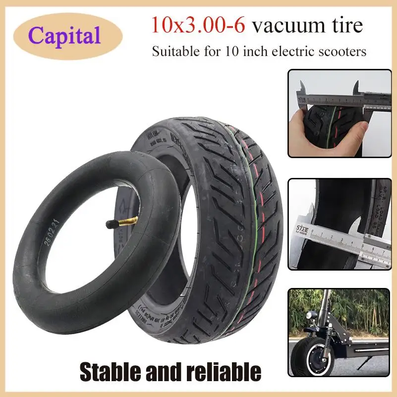 Neumático Tubeless de Buena Calidad 10x3.00-6 para Scooter Eléctrico de 10 Pulgadas 10x3.0 CST, Neumático al Vacío Resistente al Desgaste y Cámaras de Aire