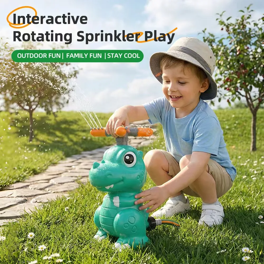 Cartoon Crocodile Summer Sprinkler for Kids - Outdoor Yard Splash Water Spray Toy Backyard Garden Children's Play Equipment