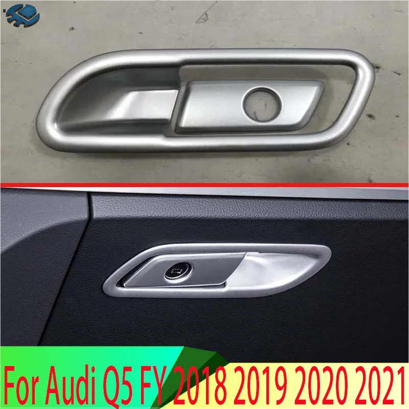 

For Audi Q5 FY 2018 2019 2020 2021 ABS Chrome Interior Glove Box Handle Cover Trim 2pcs Car Styling Accessories