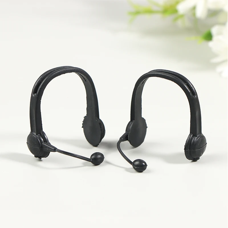 2Pcs 1:12 Dollhouse Miniature Earphone Headset Headphone Model Home Living Scene Decor Toy Doll House Accessories