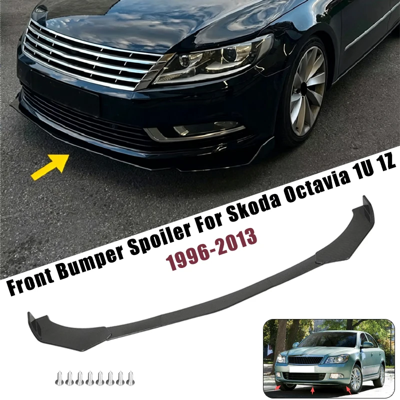 Sport Front Bumper Splitter Spoiler Lip For Skoda Octavia 1U 1Z 1996-2013 5Pcs Adjustable Sectional Car Exterior Tuning Body Kit