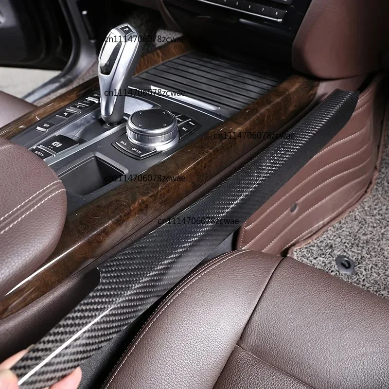 For BMW X5 F15 2014-2018 Real Carbon Fiber Car Center Console Gear Shift Both Sides Cover Trim Interior Car Accessories