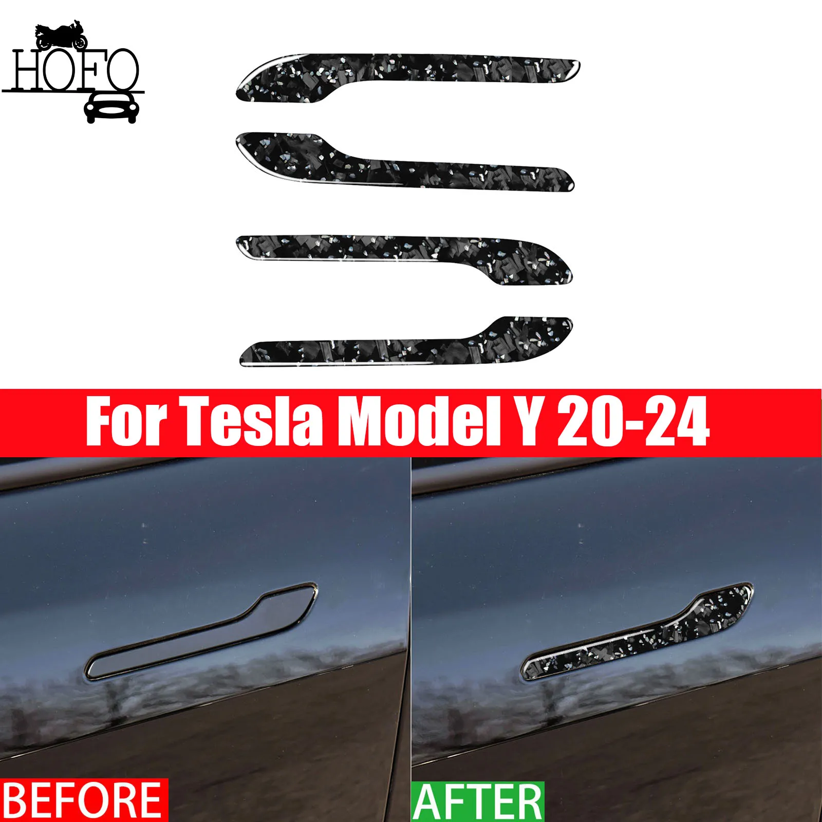 

4 шт. накладка на внешнюю дверную ручку для Tesla Model Y 2020-2024 Model 3 2017-2022