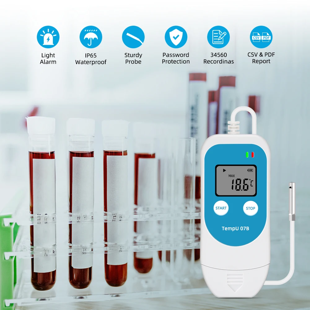 Imagem -02 - Yieryi U07b Usb Temperatura Data Logger Drogas Transporte Refrigerado com 34560 Pontos Gravação Reutilizável rh Temp Recorder