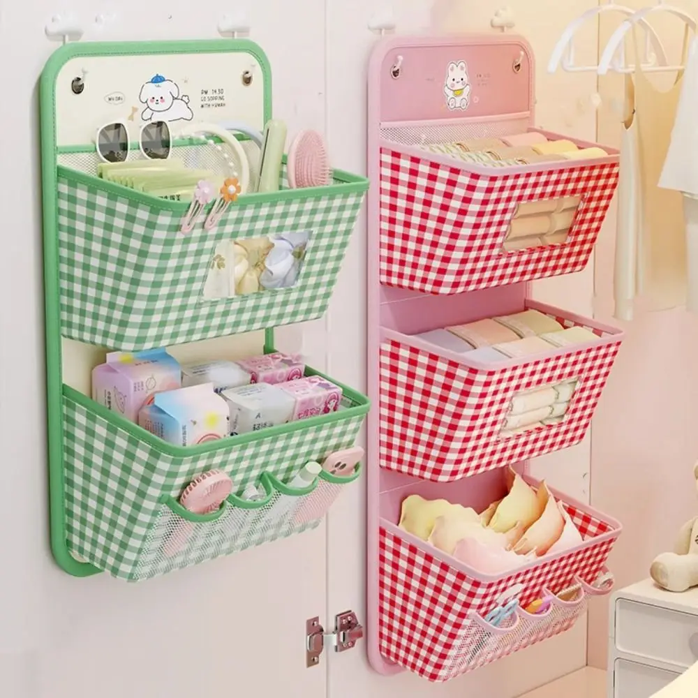 

Настенная сумка для хранения большой емкости. Дышащая складная подвесная сумка с мультяшными карманами. Экономия места.