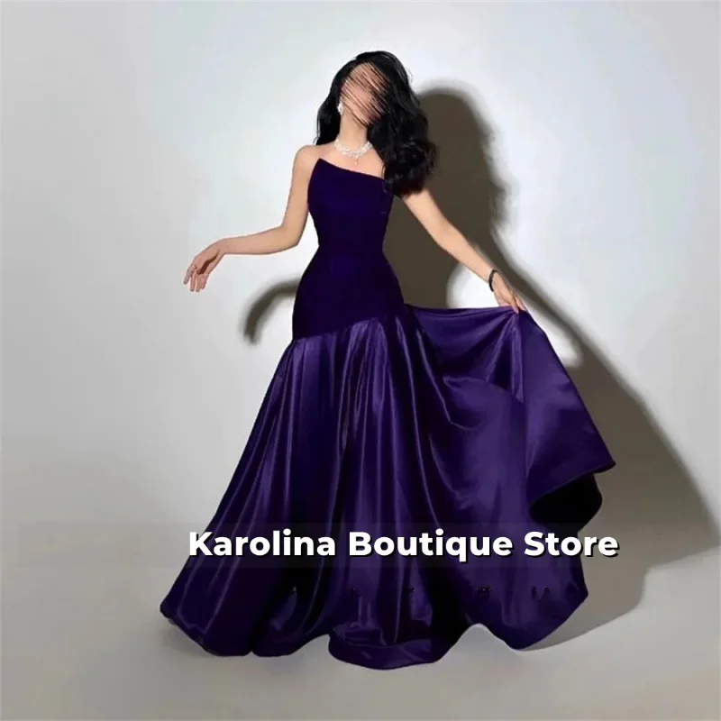 

Purple Velvet Satin Formal Evening Dresses Customized Mermaid Arabia Fishtail Prom Dress Women Formal Party Gowns 2025