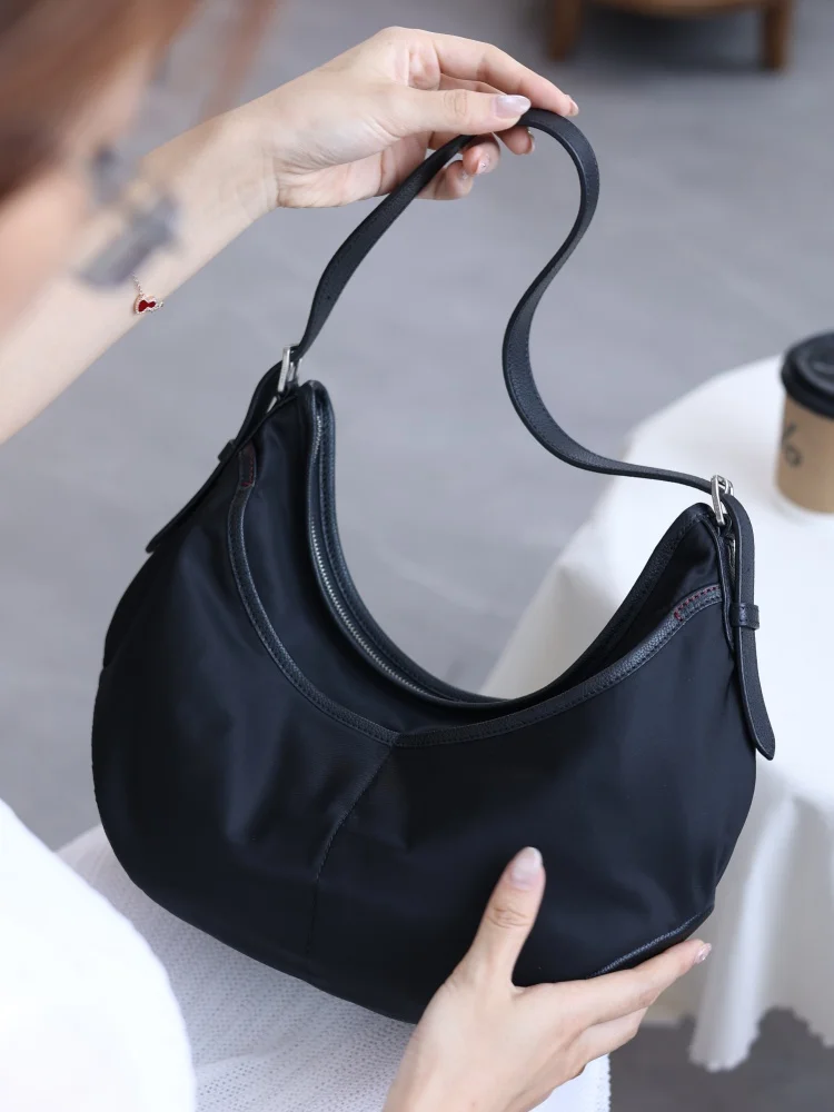 Women Lightweight Nylon Crossbody Bags Adjustable Long Shoulder Strap Soft Single Shouder Bag Handbag
