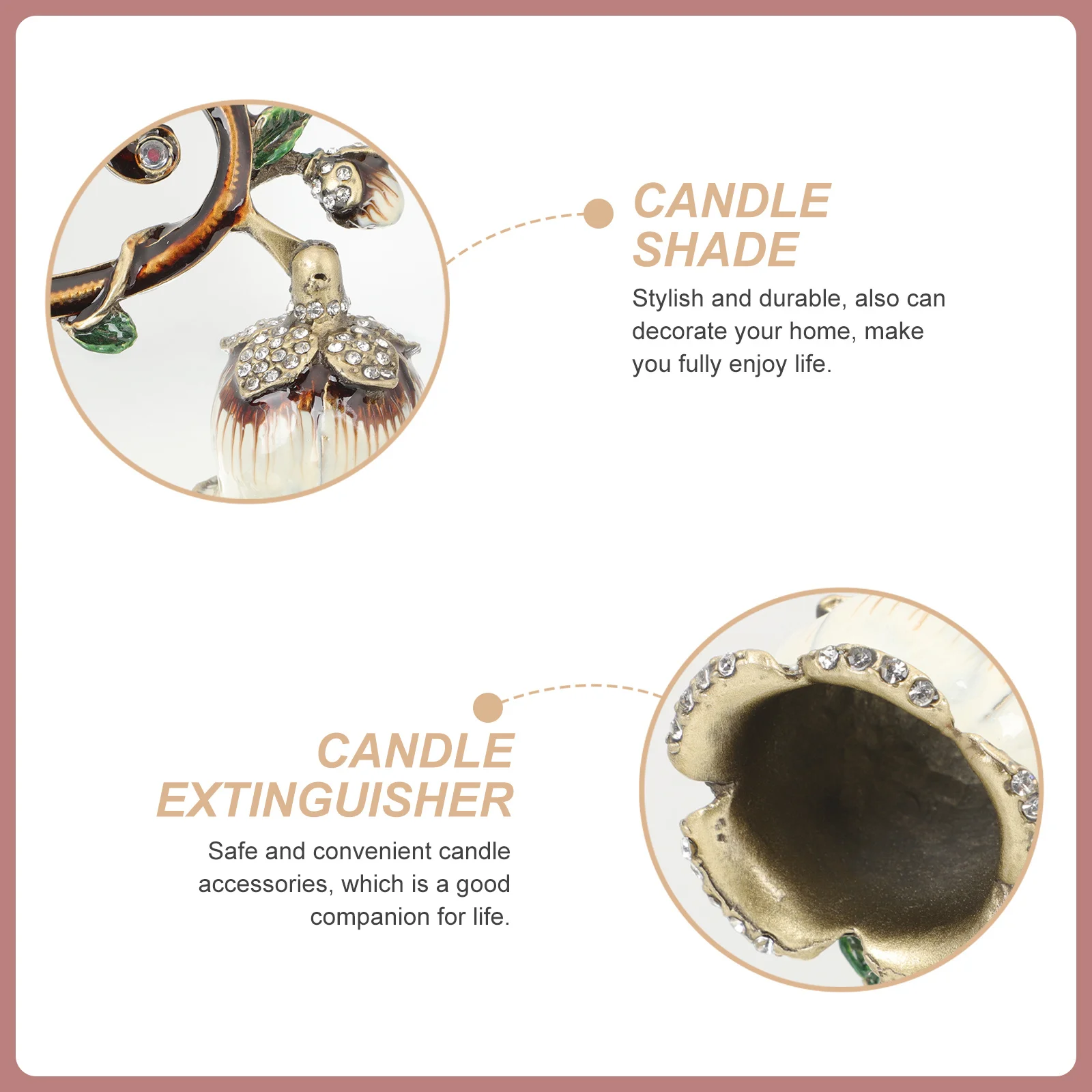 

Metal Snuffer Long Handle Wick Extinguisher Flame Extinguisher Tool for Household Aromatherapy Scented Candles Safe