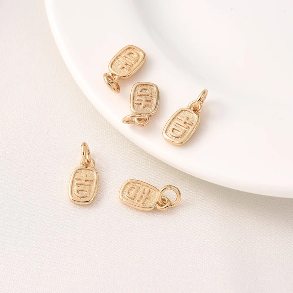 

14K Gold-plated Color-preserving Mi Ni Ji Pai Pendant, Handcrafted Diy Bracelet, Small Pendant, Necklace, Accessory Material