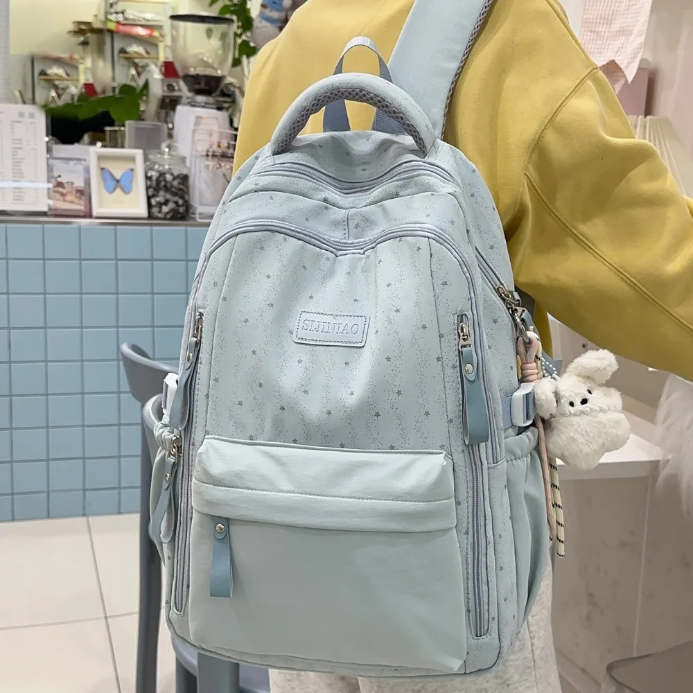 

Fresh and Simple Middle Schoolbag Women's High-value Star Printing Campus Large-capacity Travel Backpack Tide Multi-function