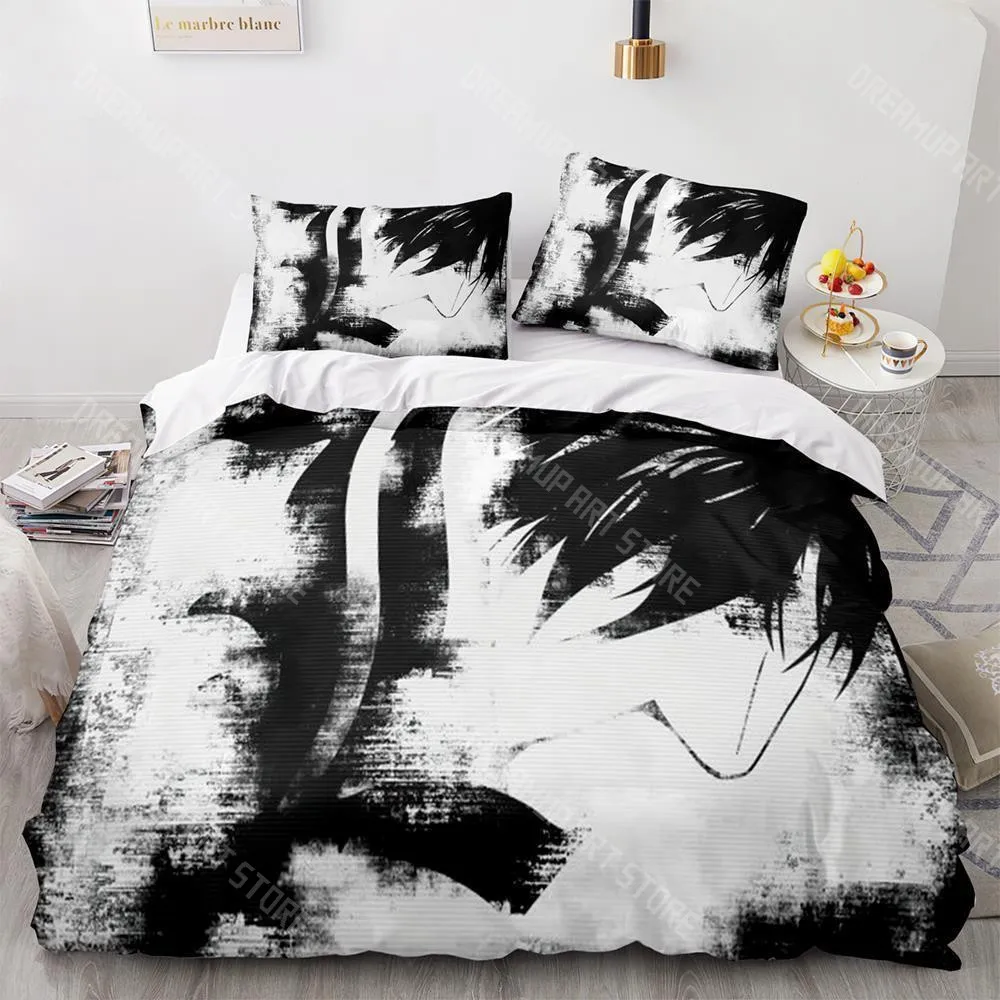 3D Printed Death Anime Note Bedding Set for Boys Girls Duvet Cover And Pillowcase Twin Queen King Full Single Double Sizes