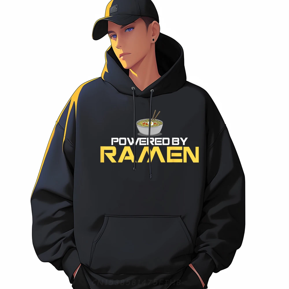 Powered By Ramen Japanese Noodles Streetwear Men Hoodie Homme Long Sleeve Pullover Hoodie For Men