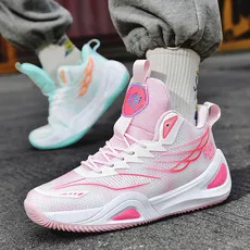 

High top basketball shoes male new youth shock-absorbing professional actual combat sneakers students non-slip sports shoes