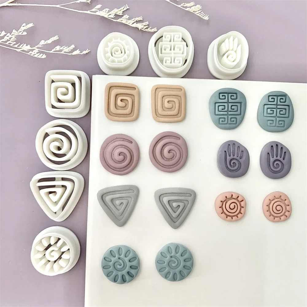 Unique Exotic Symbol Shaped Clay Earring Cutters Dangle Clay Molds for DIY Pendant Jewelry Ornaments Handmade Cutting Tools