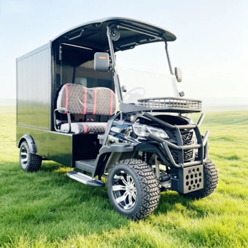 Portable Price China Sport Function Electric Golf Cart Best Supplier 12-Inch Tires Bumper Front Basket Foot Pedal Rear Cargo Box