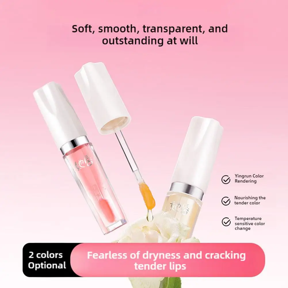 Crystal Jelly Lip Oil Color Change Lipstick Hydrating Moisturizing Lips Cosmetics Fine Reduce Lines Smooth Care L0O2