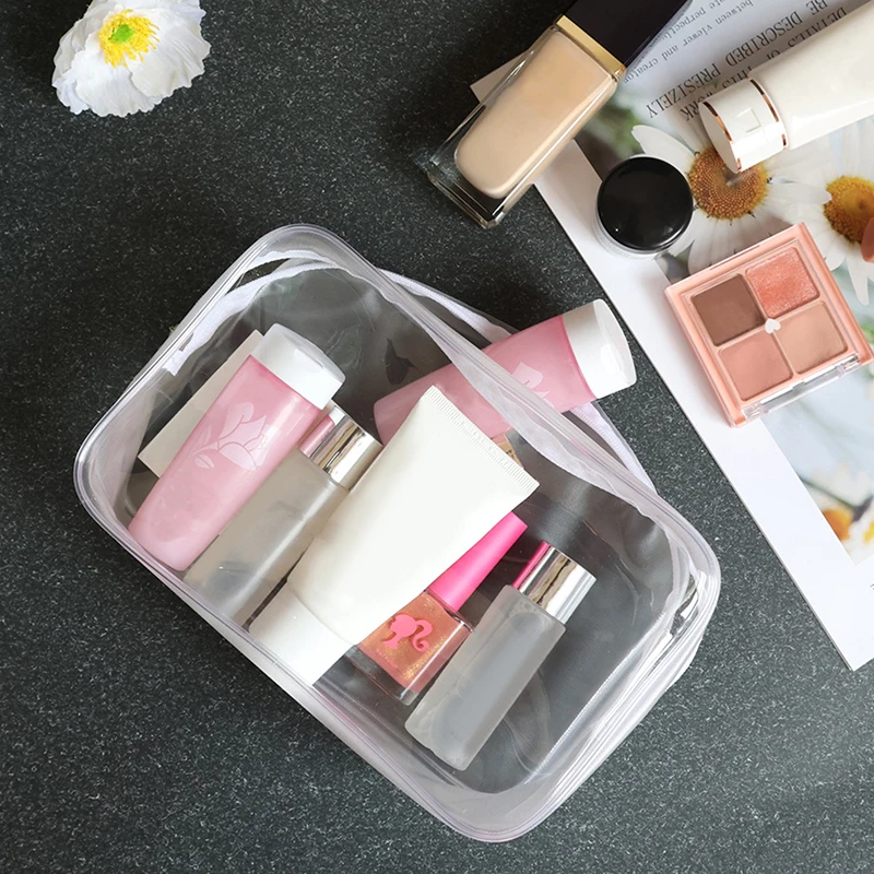 투명 PVC 가방 여행 주최자 투명 메이크업 가방 미용사 화장품 가방 뷰티 케이스 세면 용품 가방 메이크업 파우치 워시 가방