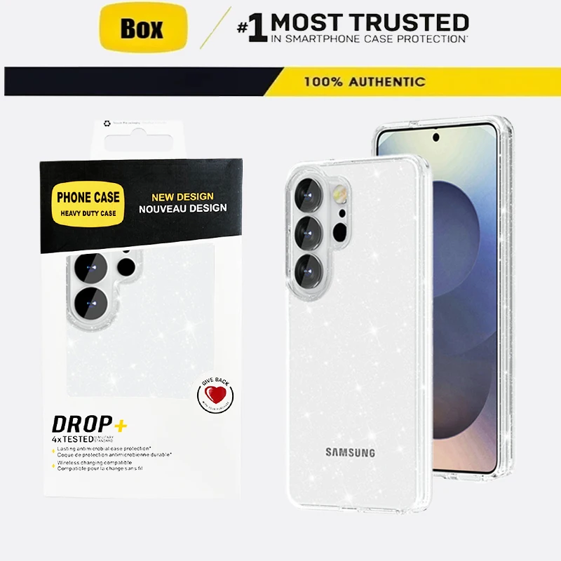 Symmetrische Transparente Glitzer-Schutzhülle OTT-Box Case für Samsung S26 S25 S24 S23 Plus Ultra A57/37/17/56/36/26/16 Sturzsichere Abdeckung – Detail 1