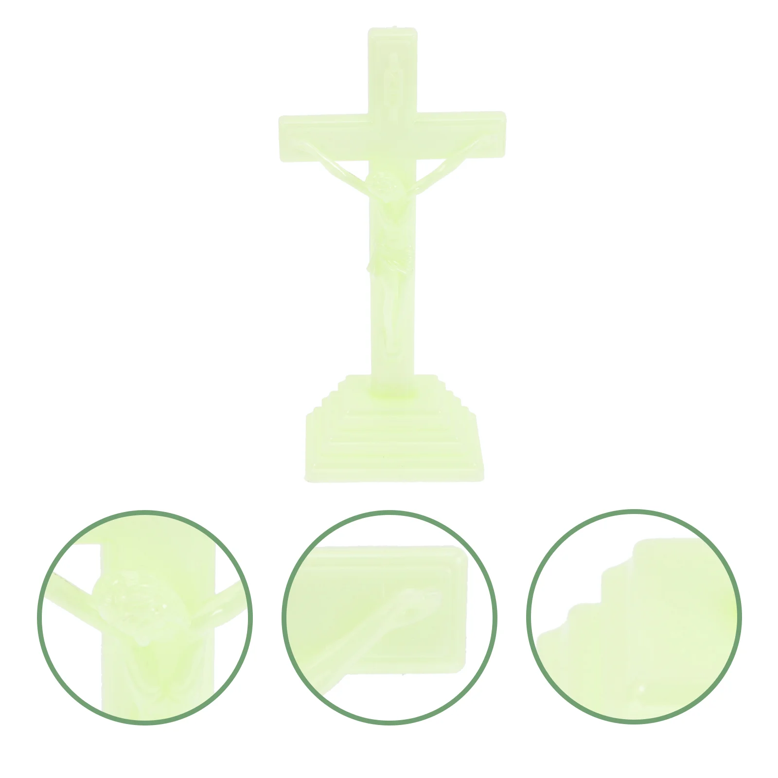 

Luminous Jesus Table Christmas Decor Cross Decoration Minimalist Prayer Adornment Plastic Photo Prop Religious Church
