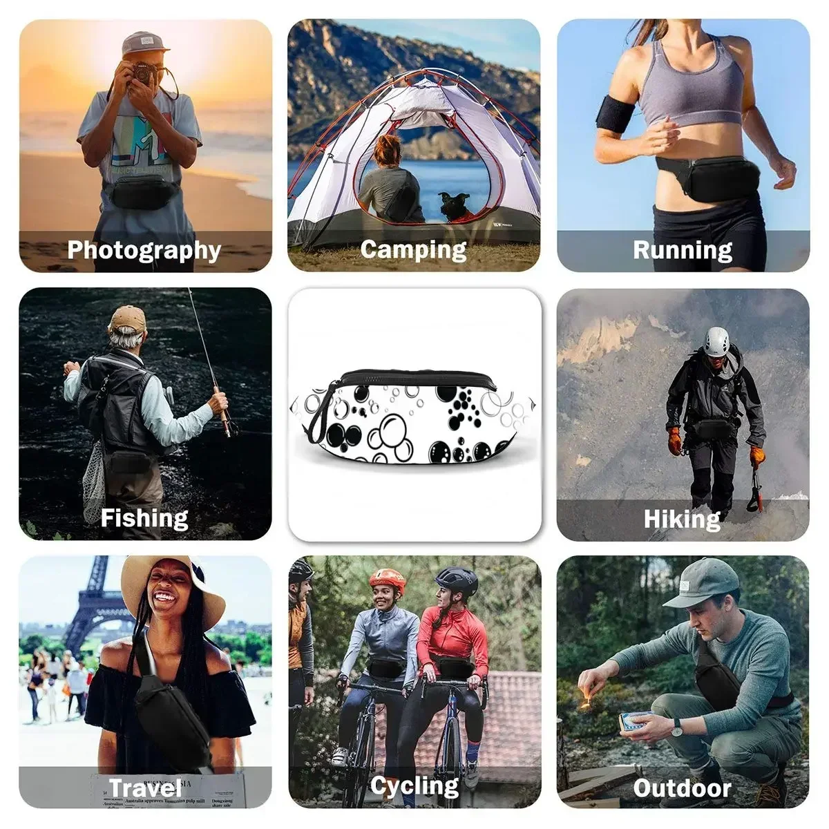 حقيبة الخصر الفقاعية البوليستر نمط الخصر حزمة امرأة Naturehike حقيبة