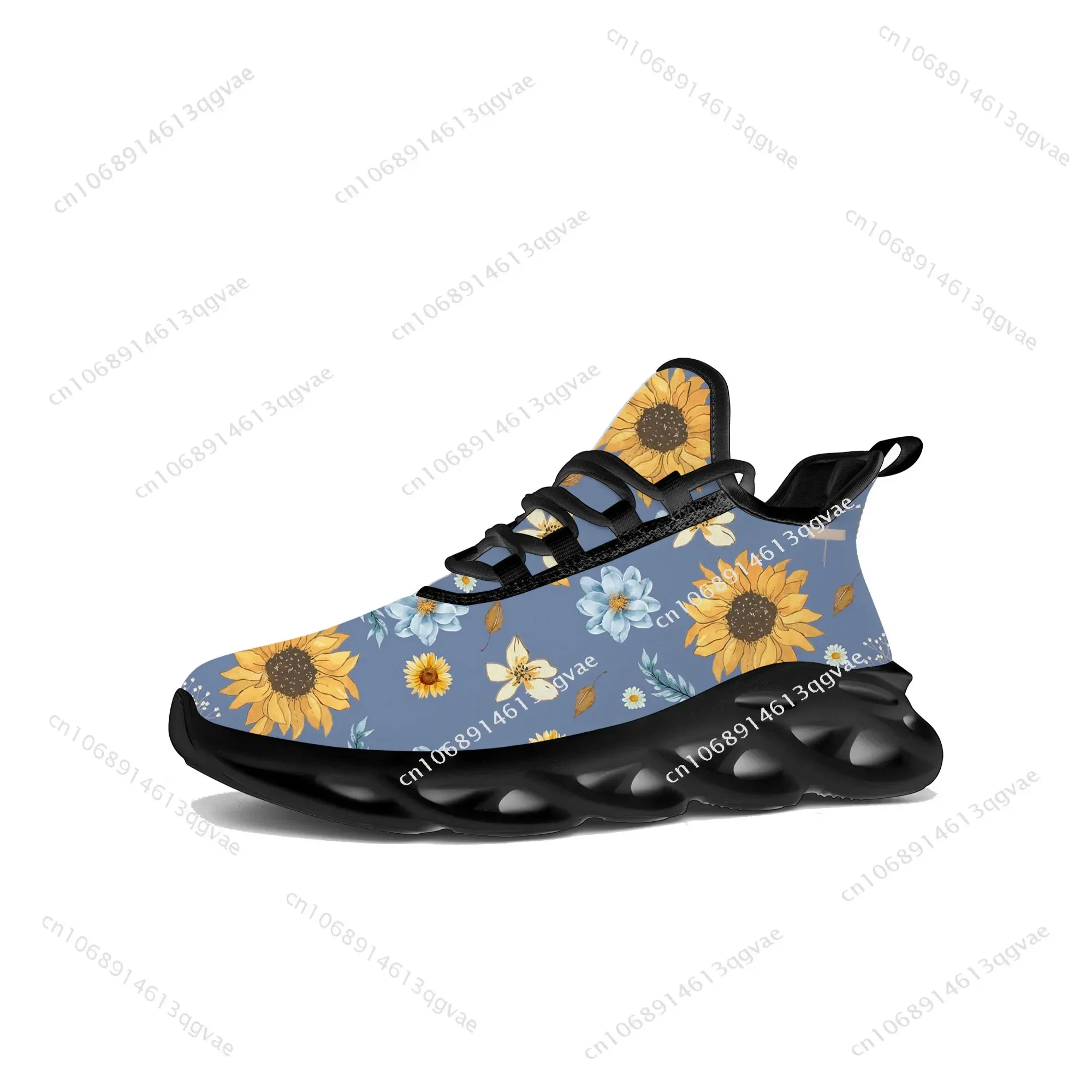 Sunflower Yellow Flower Flats Sneakers Mens Womens Sports Running High Quality Sneaker Lace Up Mesh Footwear Tailor-made Shoe