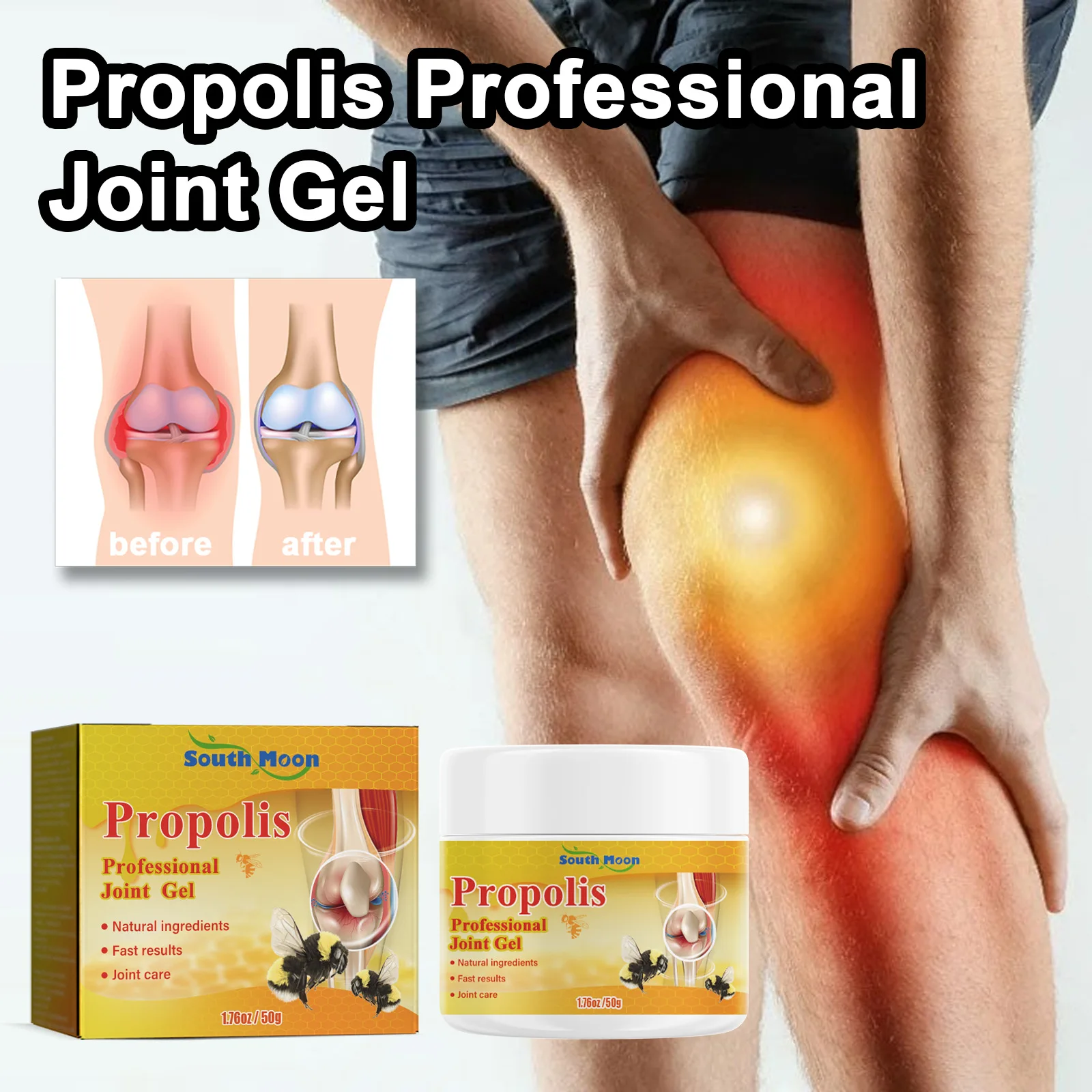 50g Joint & Bone Therapy Gel Bee Venoms Propolis Bee Professional Treatments Gel Bee Venoms Gel For Legs Hands Arms Feet