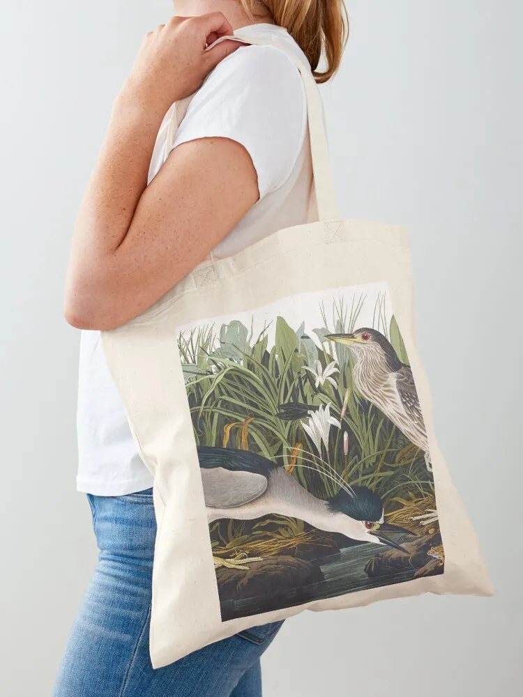 

Black-crowned Night Heron by John James Audubon Tote Bag Woman shopper bag Women's bags large tote bag